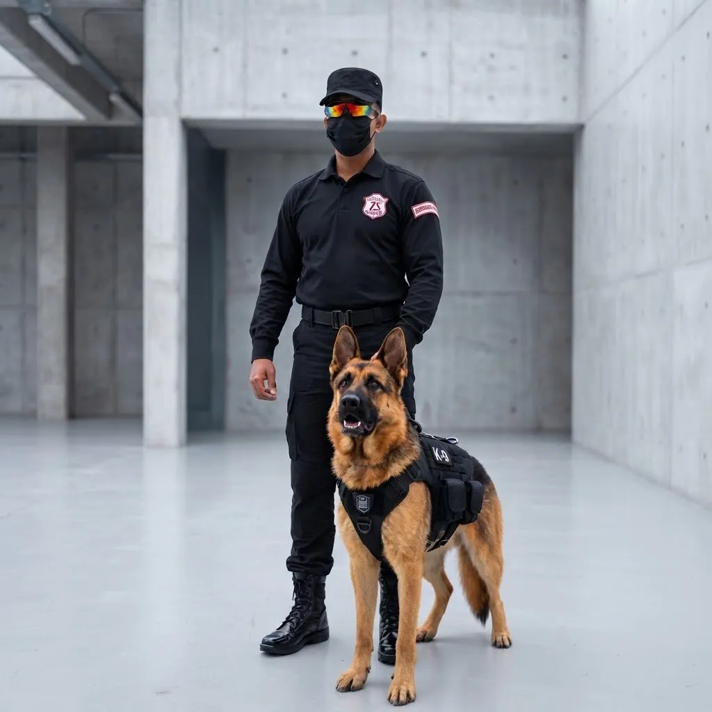 Guardia de Zentinela acompañado de una unidad canina